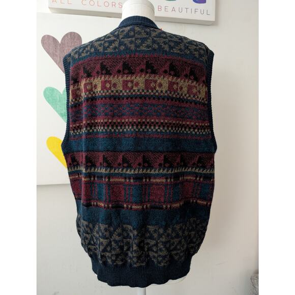 Jantzen vintage button front v-neck sweater vest mens size large - Picture 4 of 12